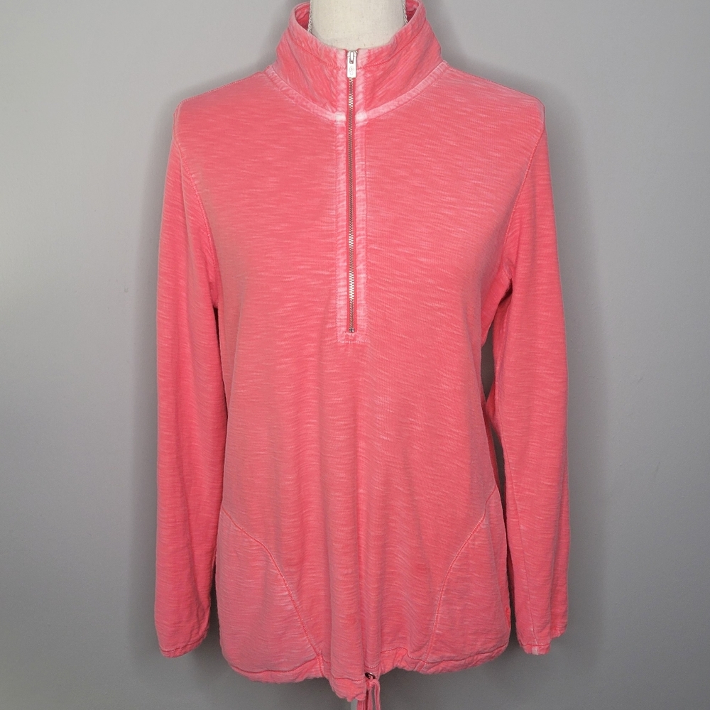 Tommy Bahama Coral Quarter-Zip Pullover Top Women's size X-Small